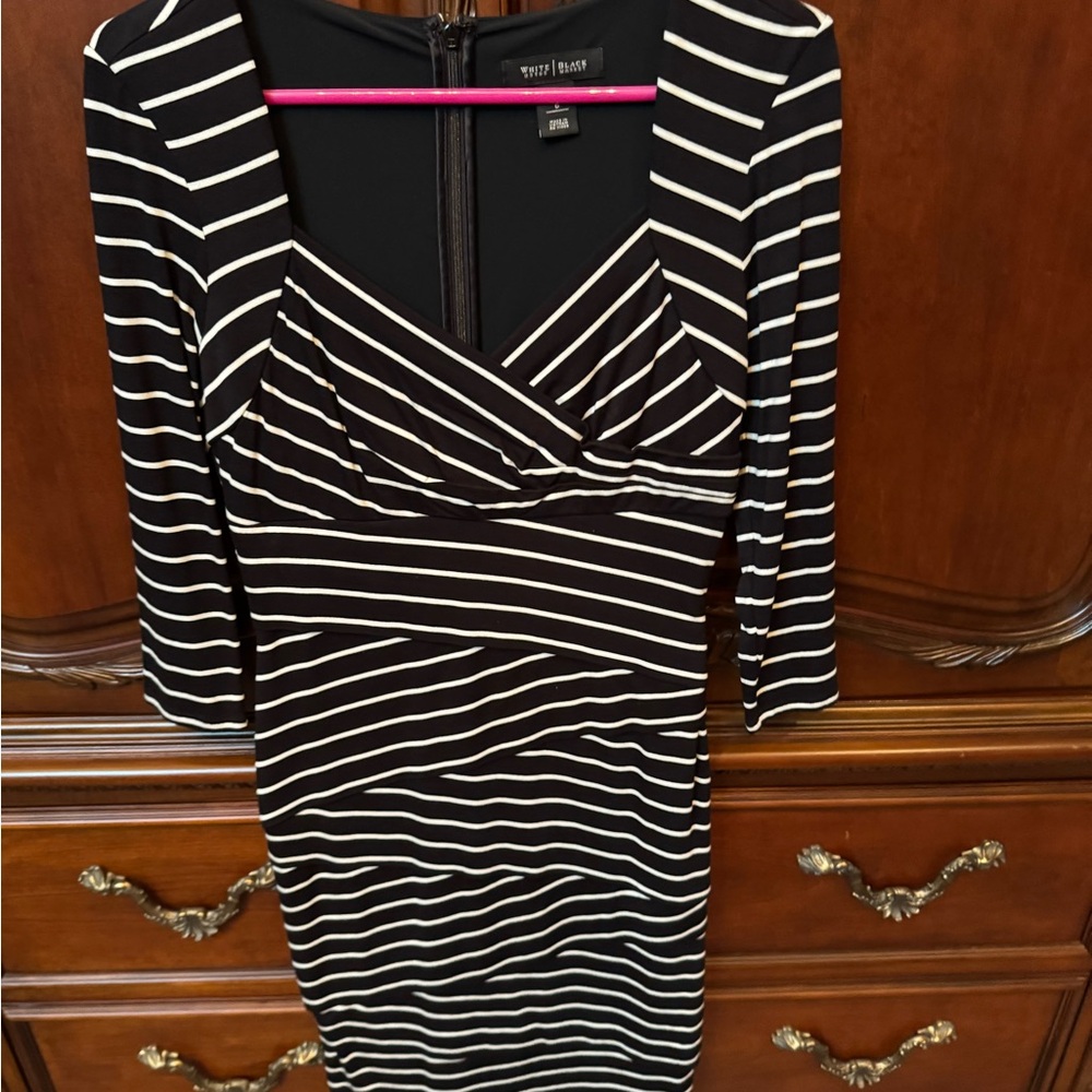White House Black Market Striped Long Sleeve Dress